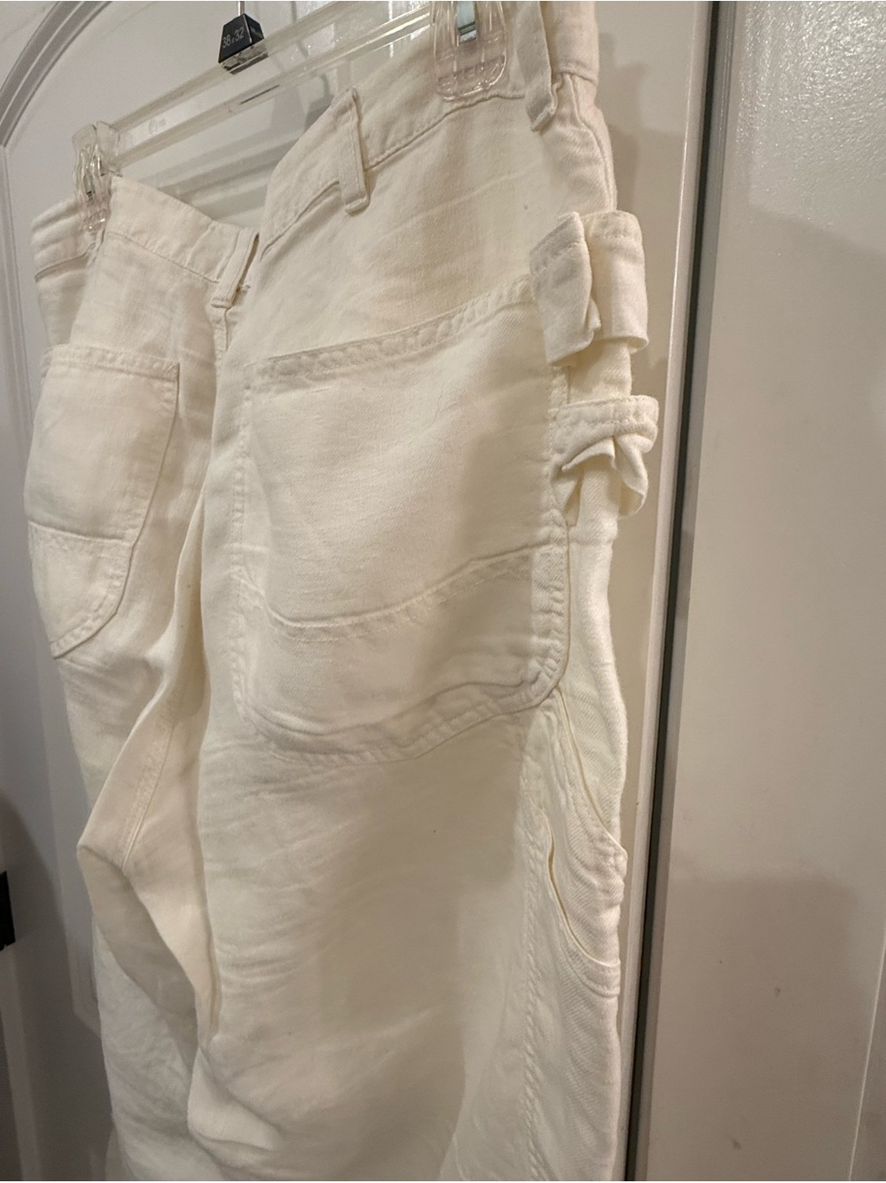 Polo by Ralph Lauren white linen Button-Fly painter pants - Picture 8 of 10
